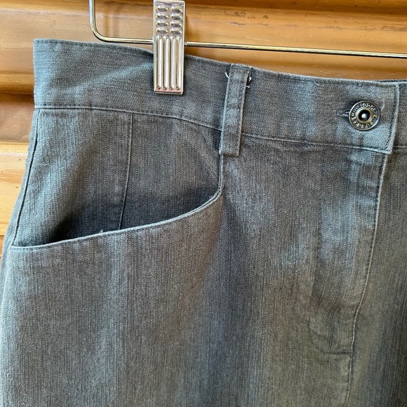 Christopher & Banks Skirt Pencil Stretch Midi Gray/Olive Green Women's Size 6 - Picture 2 of 6